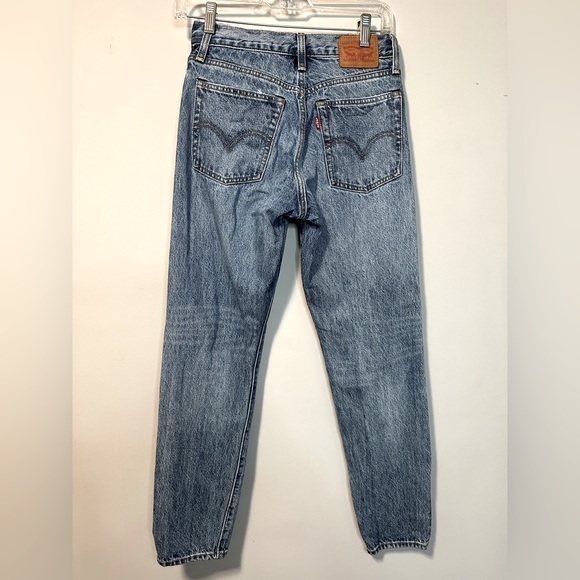 Vintage Blue Distressed Multi Button Levi’s Size 24 - Picture 2 of 5